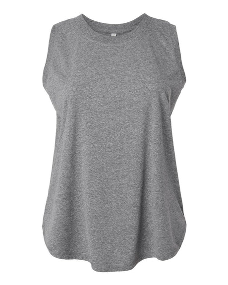 LAT Women's Curvy Relaxed Fine Jersey Tank. 3892 - Granite Heather