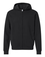 American Apparel Unisex ReFlex Fleece Full-Zip Hoodie Sweatshirt. RF497 - Black