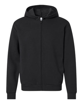American Apparel Unisex ReFlex Fleece Full-Zip Hoodie Sweatshirt. RF497 - Black