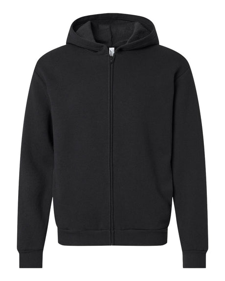 American Apparel Unisex ReFlex Fleece Full-Zip Hoodie Sweatshirt. RF497 - Black