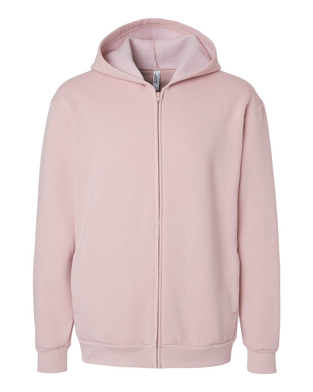 American Apparel Unisex ReFlex Fleece Full-Zip Hoodie Sweatshirt. RF497 - Blush