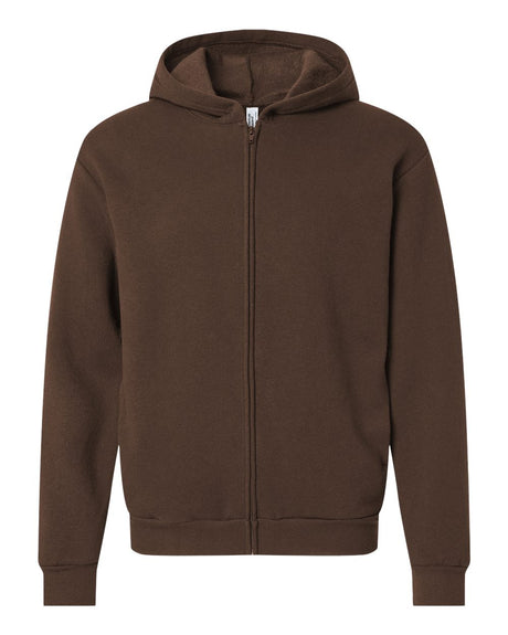 American Apparel Unisex ReFlex Fleece Full-Zip Hoodie Sweatshirt. RF497 - Brown