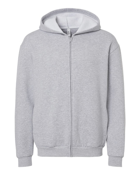 American Apparel Unisex ReFlex Fleece Full-Zip Hoodie Sweatshirt. RF497 - Heather Grey