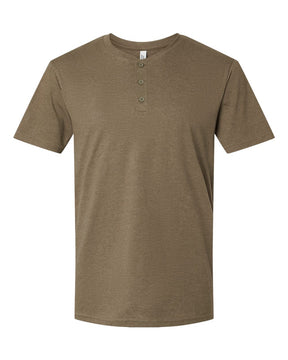 American Apparel Unisex CVC Henley Tee. 2004CVC - Heather Army