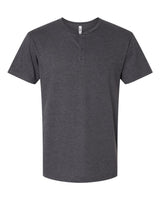 American Apparel Unisex CVC Henley Tee. 2004CVC - Heather Charcoal