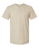 American Apparel Unisex CVC Henley Tee. 2004CVC - Heather Bone
