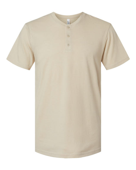American Apparel Unisex CVC Henley Tee. 2004CVC - Heather Bone