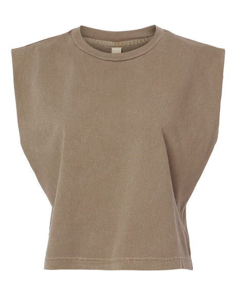 American Apparel Women's Heavyweight Cotton Garment-Dyed Muscle Tee. 307GD - Faded Brown