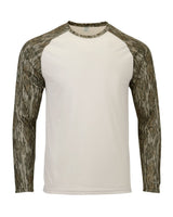 Paragon Men's Jackson Mossy Oak Colorblocked Long Sleeve T-Shirt. 236 - Bottomland