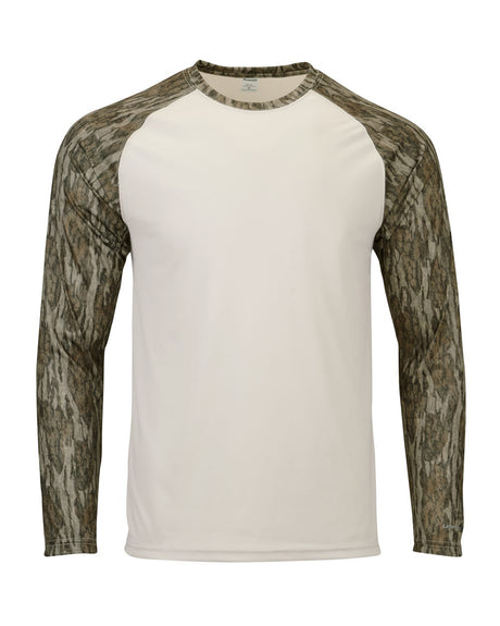Paragon Men's Jackson Mossy Oak Colorblocked Long Sleeve T-Shirt. 236 - Bottomland