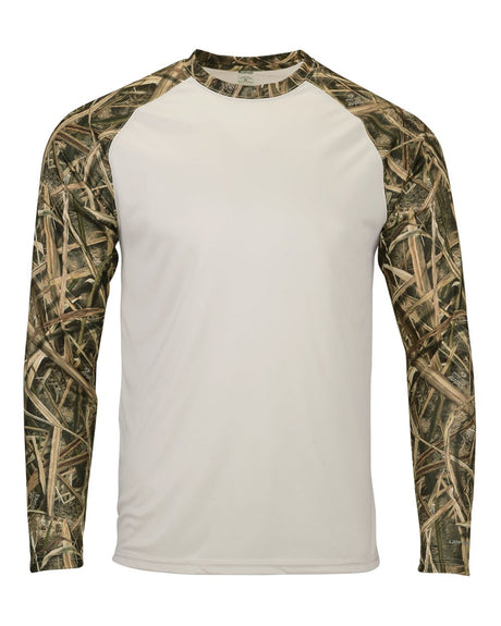 Paragon Men's Jackson Mossy Oak Colorblocked Long Sleeve T-Shirt. 236 - Shadow Grass