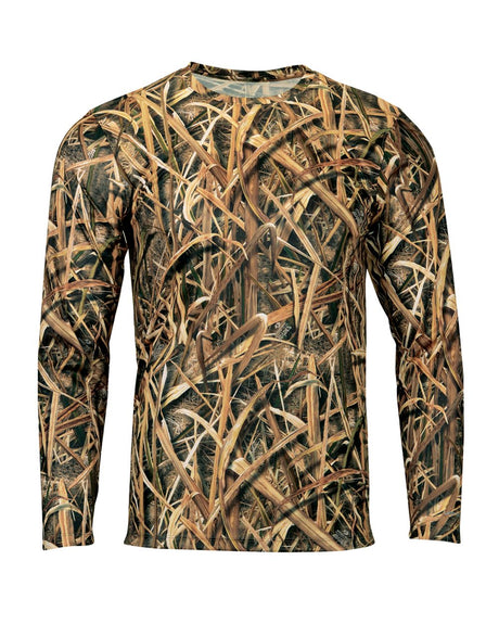 Paragon Men's Oxford Performance Camo Print Long Sleeve T-Shirt. 237 - Shadow Grass