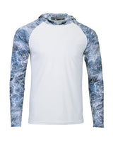 Paragon Men's Biloxi Performance Colorblocked Hooded Long Sleeve T-Shirt. 241 - Steelhead