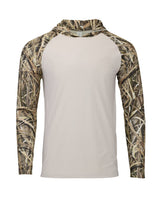 Paragon Men's Biloxi Performance Colorblocked Hooded Long Sleeve T-Shirt. 241 - Shadow Grass