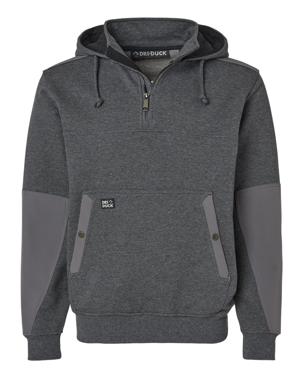 DRI DUCK Men's Mission Quarter-Zip Hooded Pullover. 7349 - Dark Oxford