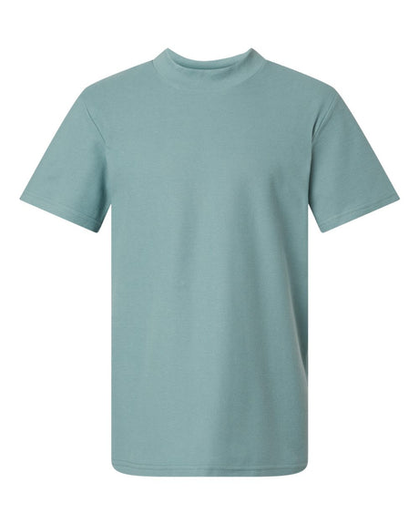 American Apparel Unisex Pique Mock Neck Tee. 1PQ - Arctic