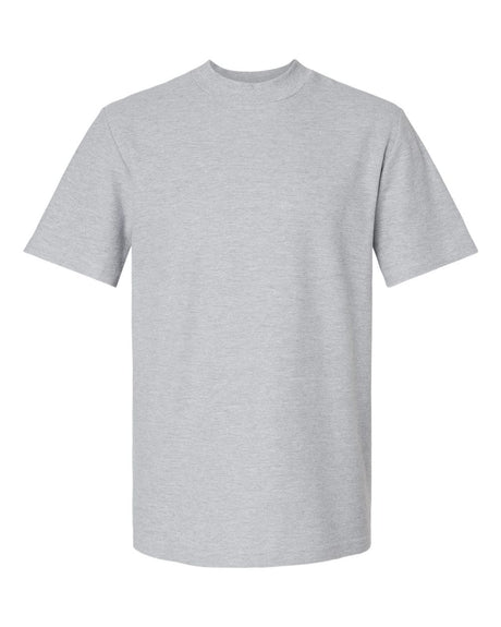 American Apparel Unisex Pique Mock Neck Tee. 1PQ - Heather Grey
