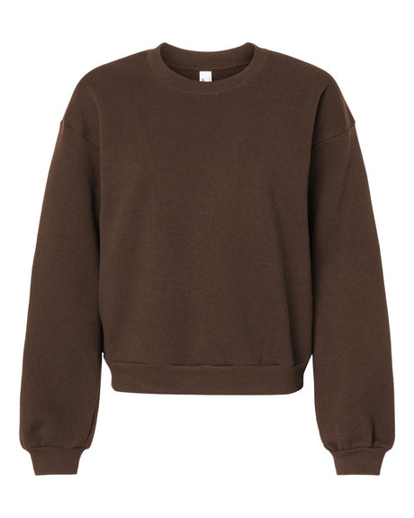 American Apparel Women's ReFlex Fleece Crewneck Sweatshirt. RF494 - Brown