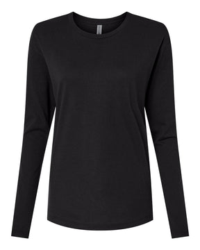 Next Level Women's Cotton Relaxed Long Sleeve Tee. 3911 - Black