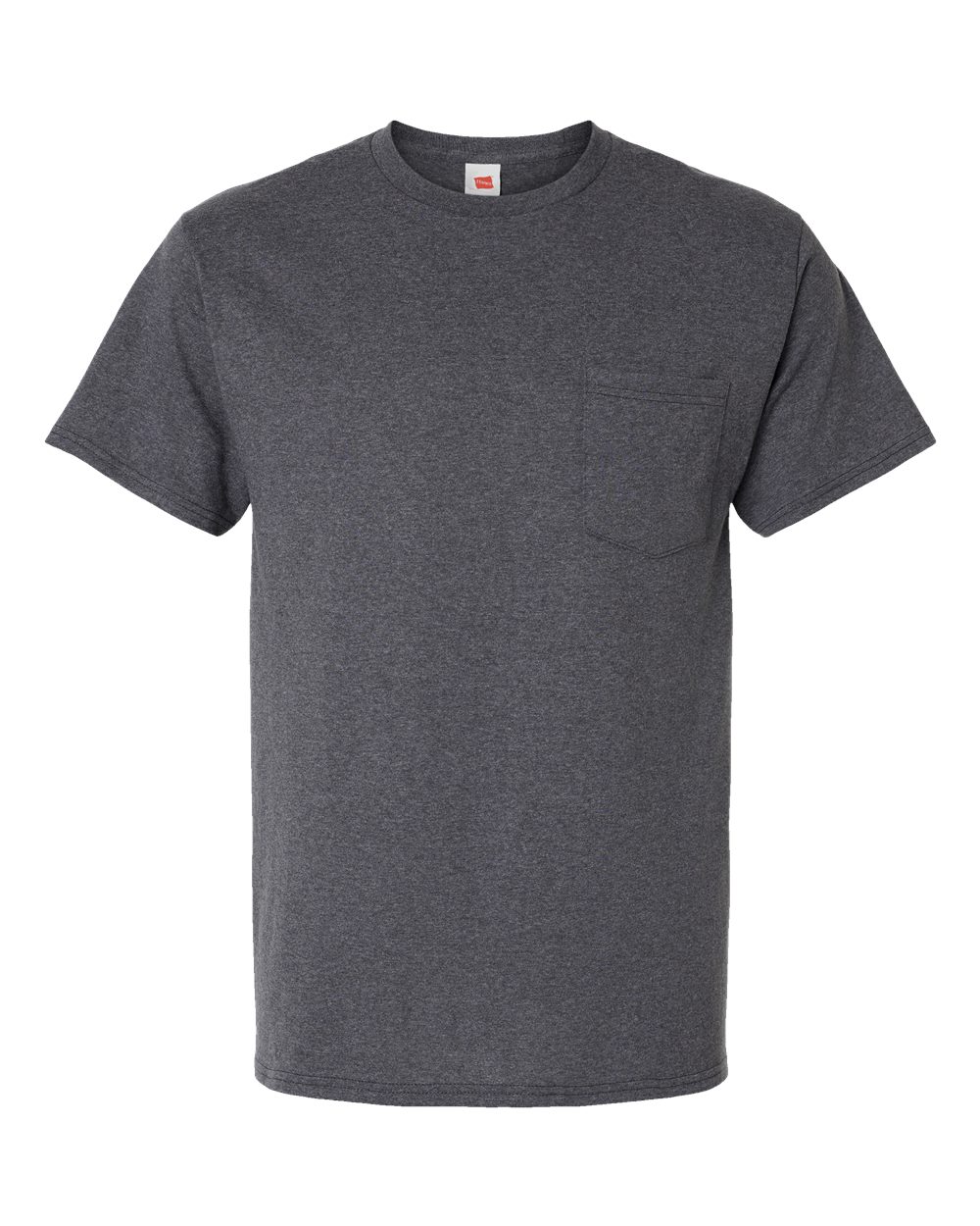 Hanes Unisex Essential-T Pocket T-Shirt. 5290P - Charcoal Heather