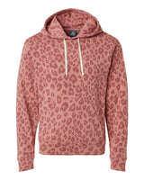 J. America Men's Triblend Fleece Hooded Sweatshirt. 8871 - Dusty Rose Leopard Triblend
