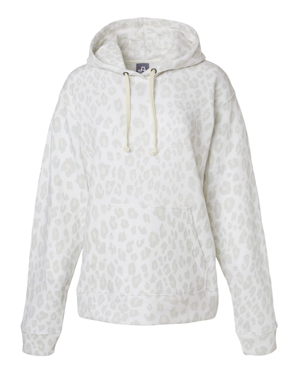 J. America Men's Triblend Fleece Hooded Sweatshirt. 8871 - Snow Leopard Triblend
