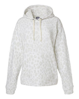 J. America Men's Triblend Fleece Hooded Sweatshirt. 8871 - Snow Leopard Triblend