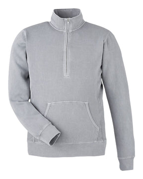 J. America Unisex Pigment-Dyed Fleece Quarter-Zip Pullover. 8732 - Cloud