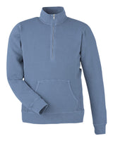 J. America Unisex Pigment-Dyed Fleece Quarter-Zip Pullover. 8732 - Denim