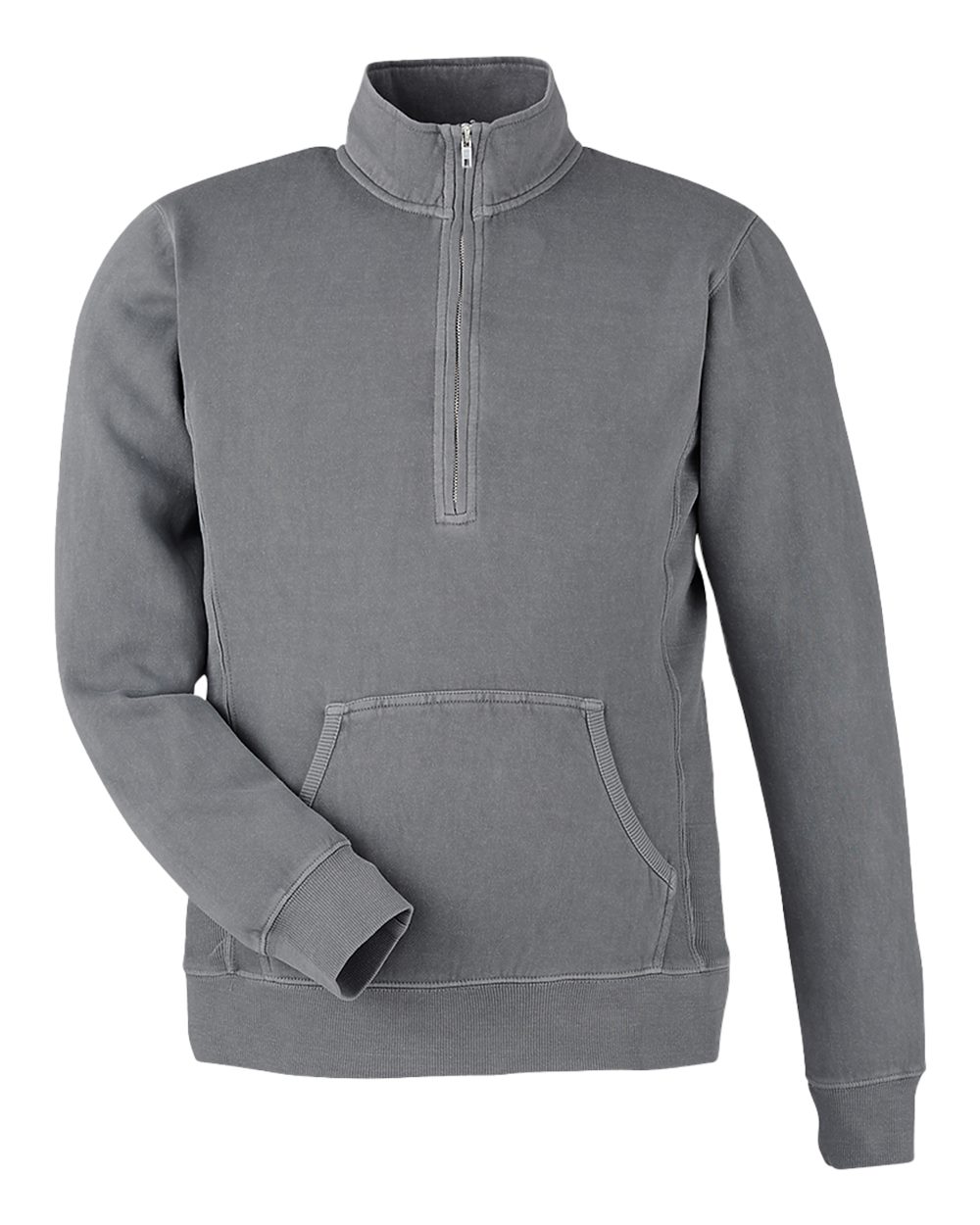 J. America Unisex Pigment-Dyed Fleece Quarter-Zip Pullover. 8732 - Lead