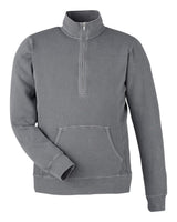 J. America Unisex Pigment-Dyed Fleece Quarter-Zip Pullover. 8732 - Lead