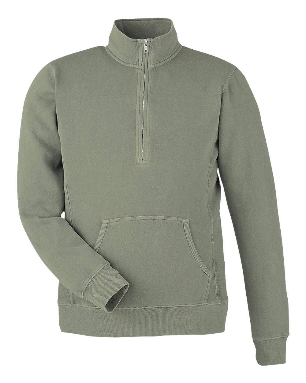 J. America Unisex Pigment-Dyed Fleece Quarter-Zip Pullover. 8732 - Spruce