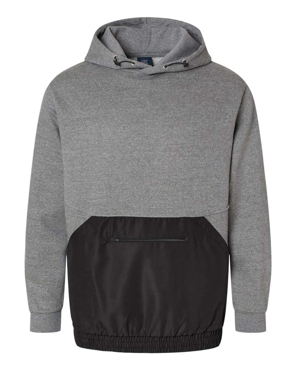 MV Sport Unisex Mixed Media Hooded Sweatshirt. 23112 - Graphite/ Black