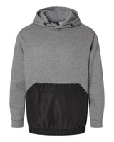 MV Sport Unisex Mixed Media Hooded Sweatshirt. 23112 - Graphite/ Black
