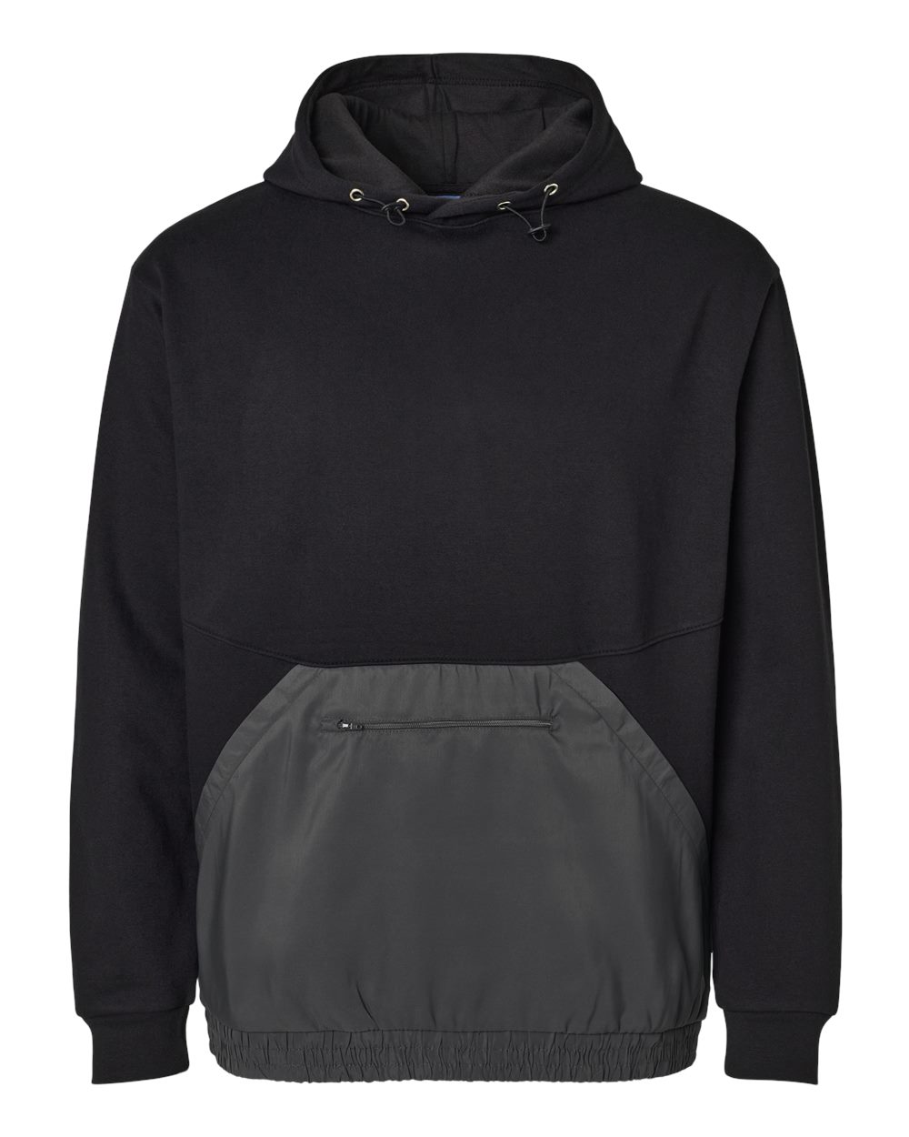 MV Sport Unisex Mixed Media Hooded Sweatshirt. 23112 - Black/ Charcoal