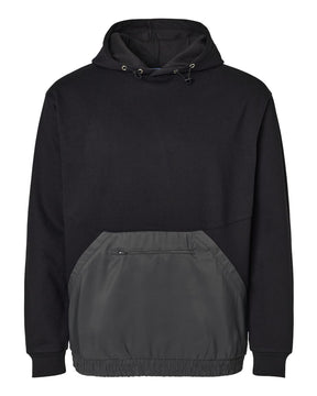 MV Sport Unisex Mixed Media Hooded Sweatshirt. 23112 - Black/ Charcoal