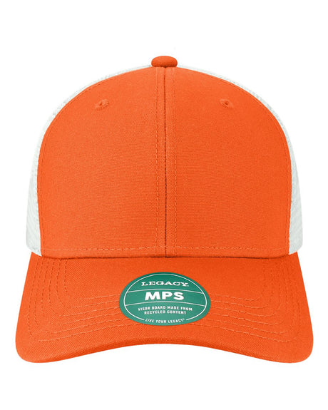 LEGACY Mid-Pro Snapback Trucker Cap. MPS - Orange/ White
