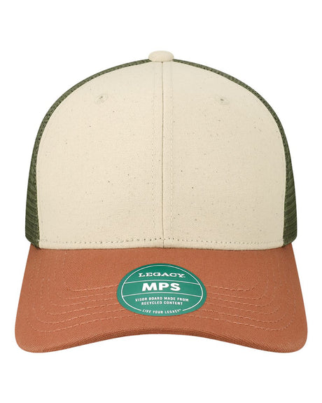 LEGACY Mid-Pro Snapback Trucker Cap. MPS - Stone/ Bronze/ Light Olive Green