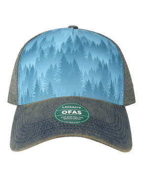 LEGACY Old Favorite Five-Panel Trucker Cap. OFAFP - Blue Pines
