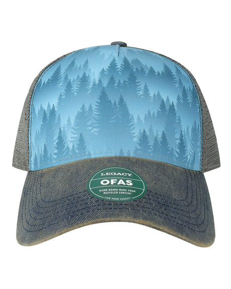 LEGACY Old Favorite Five-Panel Trucker Cap. OFAFP - Blue Pines