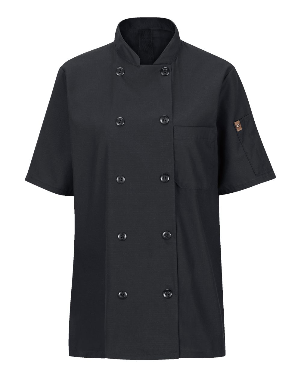 Chef Designs Women's Mimix™ Short Sleeve Chef Coat with OilBlok. 045X - Black