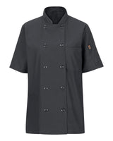 Chef Designs Women's Mimix™ Short Sleeve Chef Coat with OilBlok. 045X - Charcoal