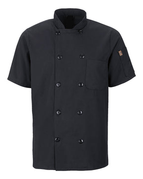 Chef Designs Mimix™ Short Sleeve Chef Coat with OilBlok. 046X - Black