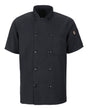 Chef Designs Mimix™ Short Sleeve Chef Coat with OilBlok. 046X - Black