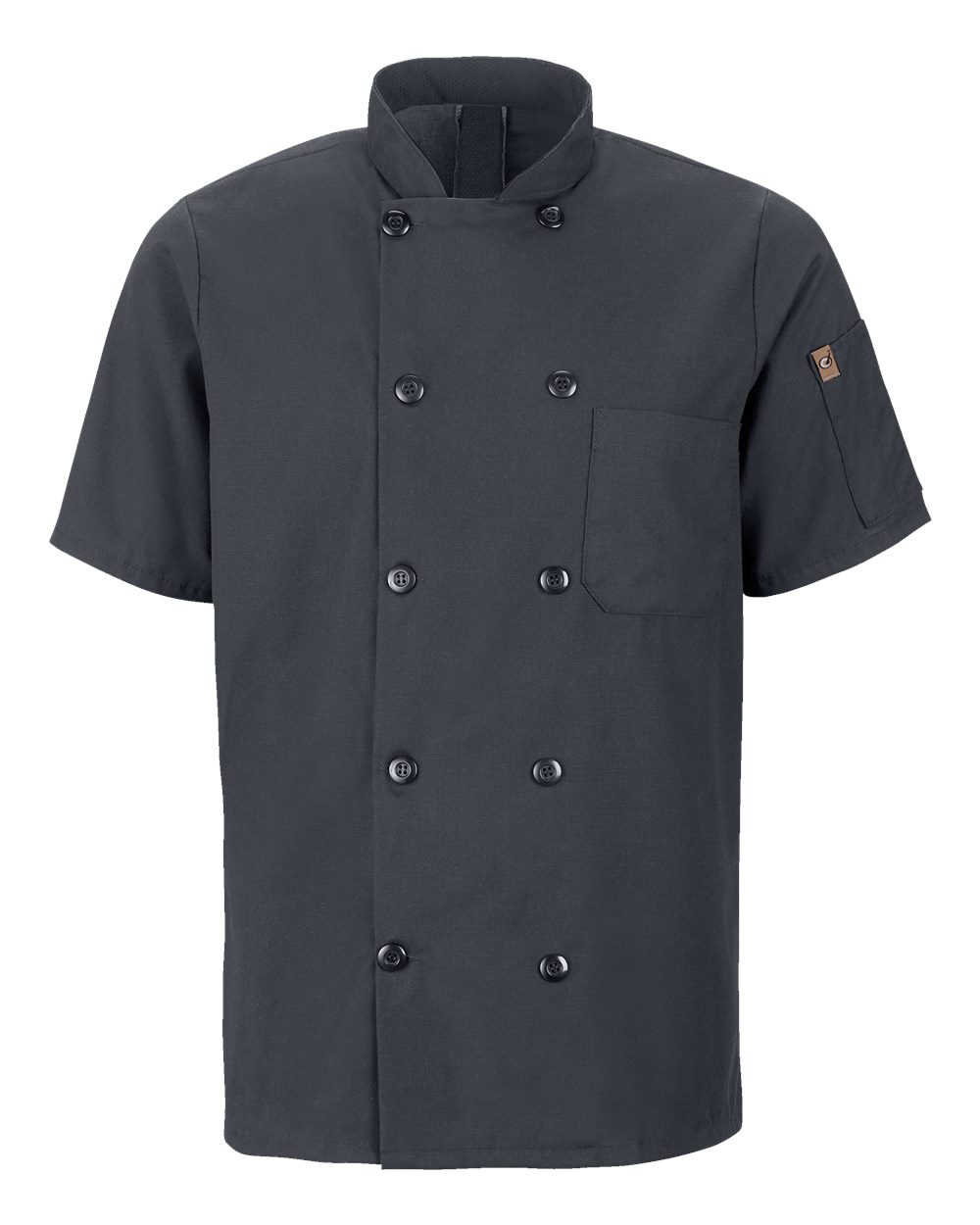 Chef Designs Mimix™ Short Sleeve Chef Coat with OilBlok. 046X - Charcoal
