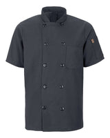 Chef Designs Mimix™ Short Sleeve Chef Coat with OilBlok. 046X - Charcoal