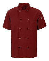 Chef Designs Mimix™ Short Sleeve Chef Coat with OilBlok. 046X - Fireball Red
