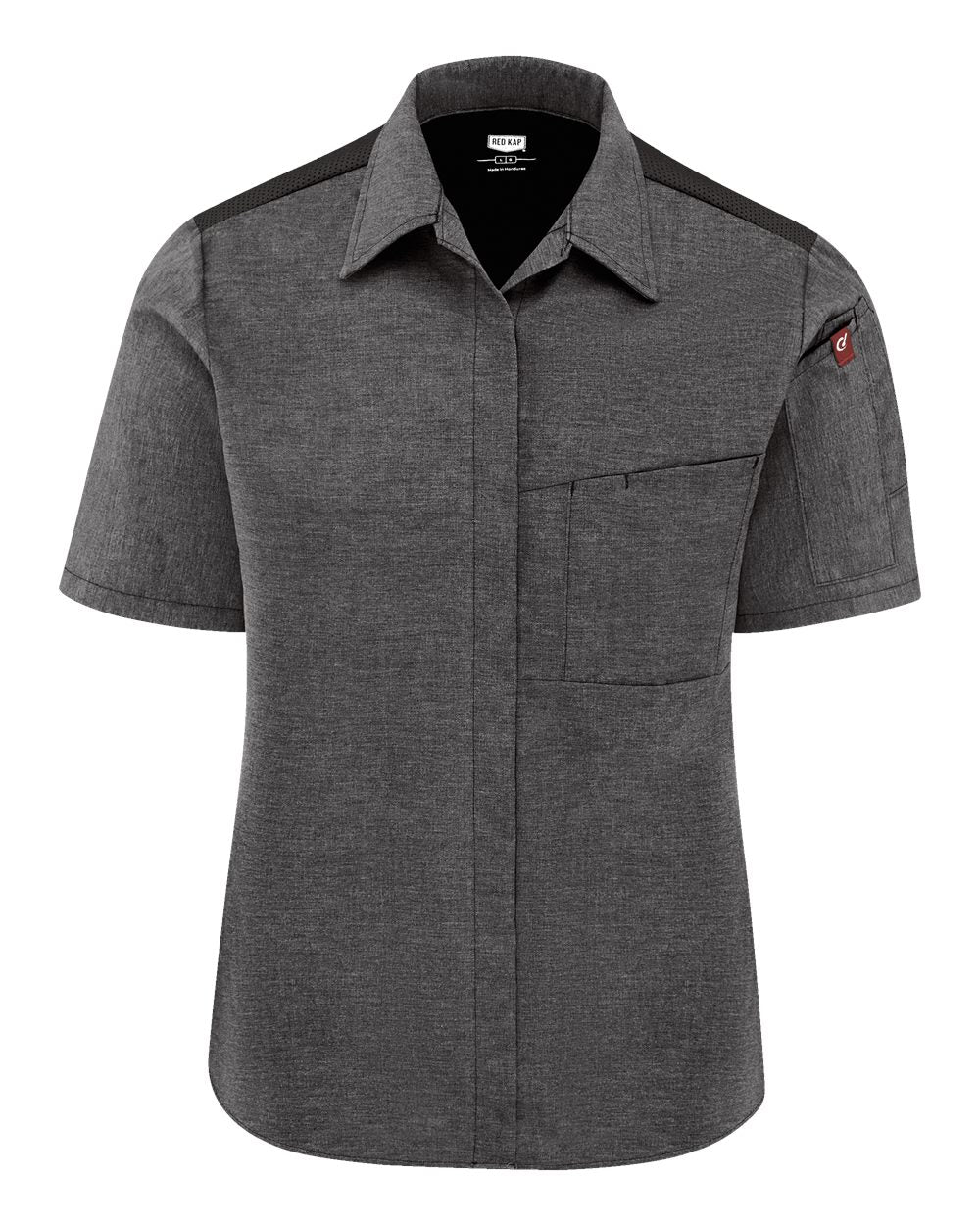 Chef Designs Women's Poplin Airflow Cook Shirt with OilBlok. 501W - Charcoal/ Black
