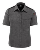 Chef Designs Women's Poplin Airflow Cook Shirt with OilBlok. 501W - Charcoal/ Black