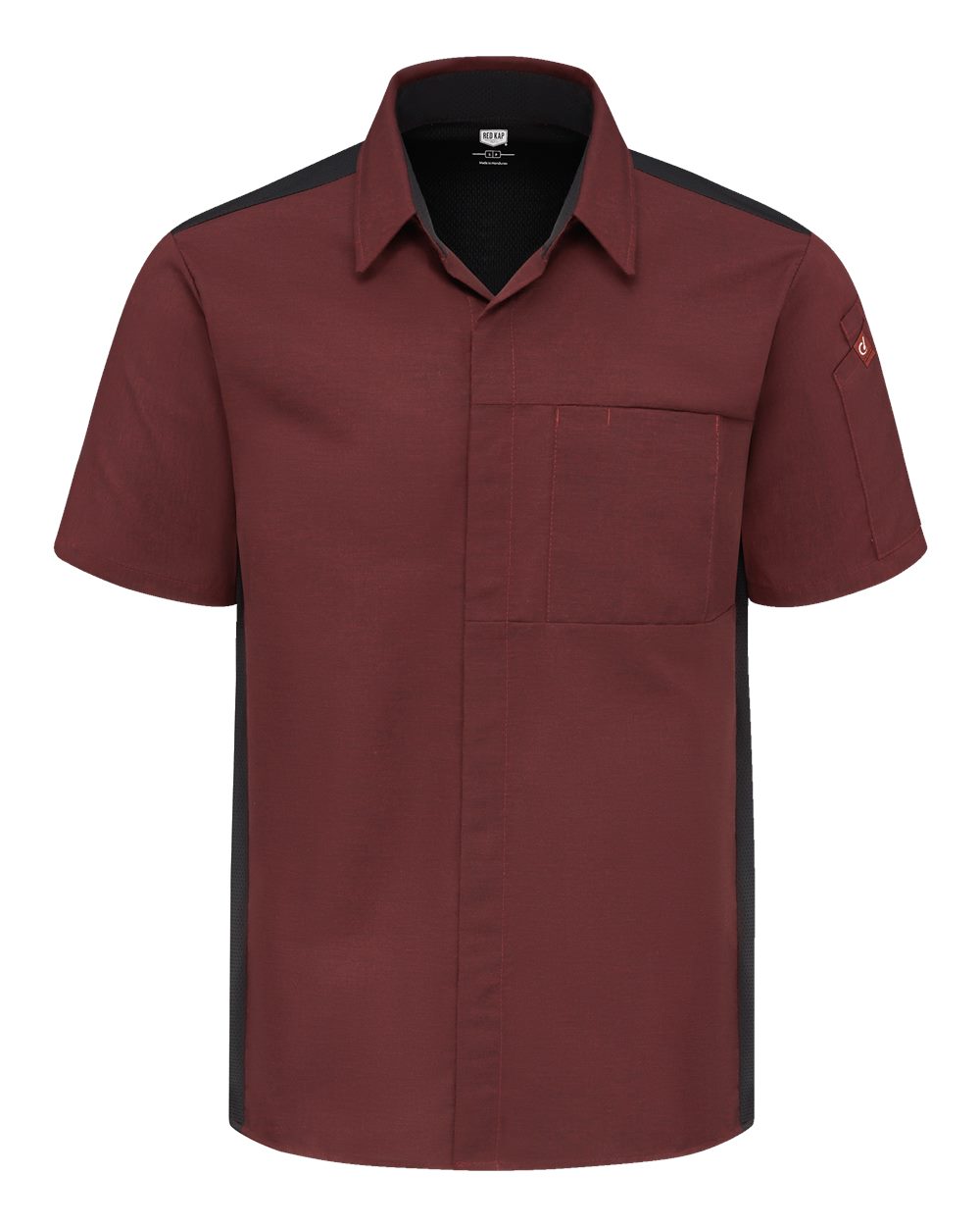 Chef Designs Poplin Airflow Cook Shirt with OilBlok. 502M - Merlot Heather/ Black